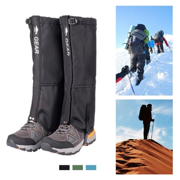 Zapatos de senderismo al aire libre, escalada, esquí, mallas impermeables para ciclismo, polainas, botas de nieve para el desierto, cubiertas para zapatos