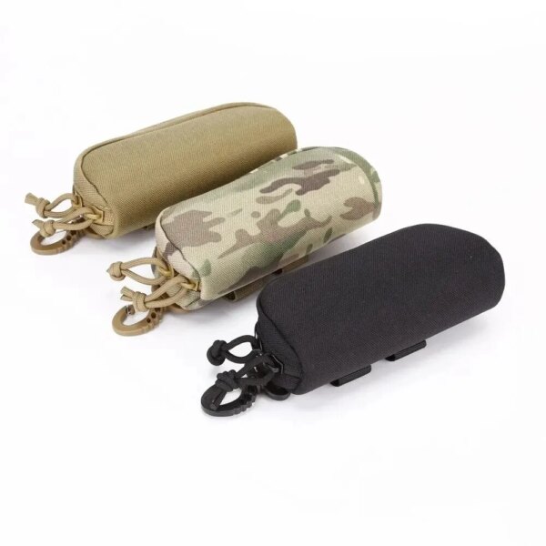 Caja de gafas de sol para caza al aire libre, estuche duradero Molle para gafas, bolsa táctica militar, caja de almacenamiento para gafas de sol, bolsa dura de nailon para gafas