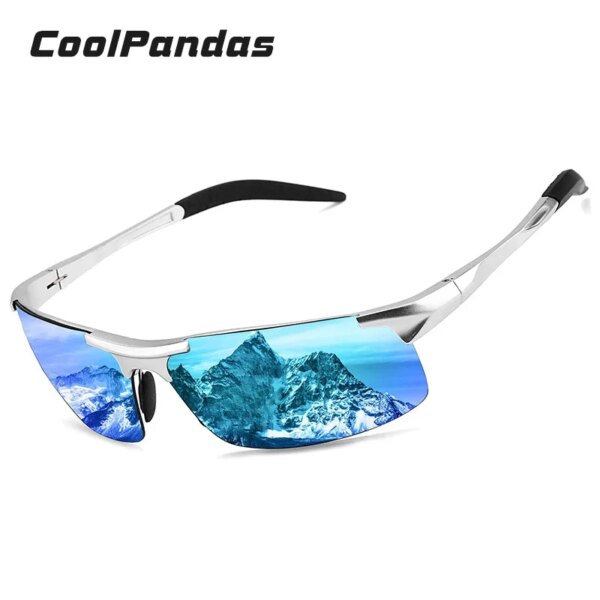 Gafas de sol para deportes al aire libre, gafas de sol para ciclismo de montaña y magnesio de aluminio y magnesio, protección UV400, lentes azules para ciclismo