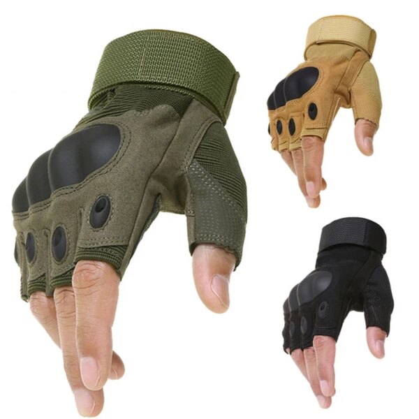 Guantes tácticos al aire libre guantes de motocicleta hombres mujeres militar Airsoft combate medio dedo tiro guantes de caza guantes de ciclismo