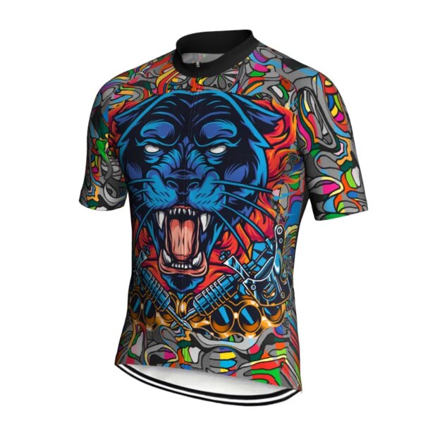 Camiseta deportiva para bicicleta de diseño único para exteriores, ropa de manga corta, Jersey de carretera, chaqueta de ciclismo para hombre, Baberos para correr a prueba de sudor para descenso