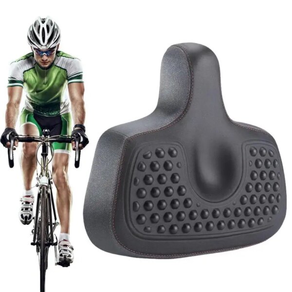 Asiento de bicicleta cómodo de gran tamaño, cubierta cómoda para asientos de bicicleta de ejercicio, acolchado, funda para asiento de bicicleta, sillín de bicicleta con absorción de impacto