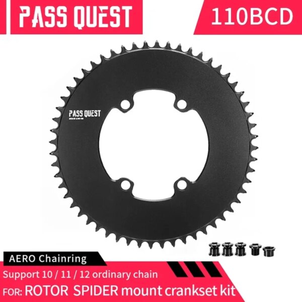 PASS QUEST 110/5 BCD 110BCD bicicleta de carretera plato ancho estrecho 40T-60T rueda dentada para Rotor accesorios de manivela de bicicleta