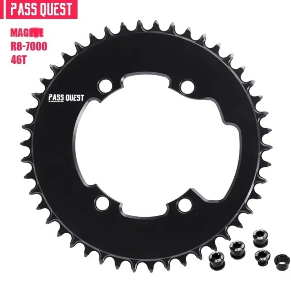 Plato PASS QUEST 110BCD 46T-60T para manivela Shimano 105 R7000/ULTEGRA R8000/DURA-ACE R9100, compatible con cadena normal de 10-12 velocidades