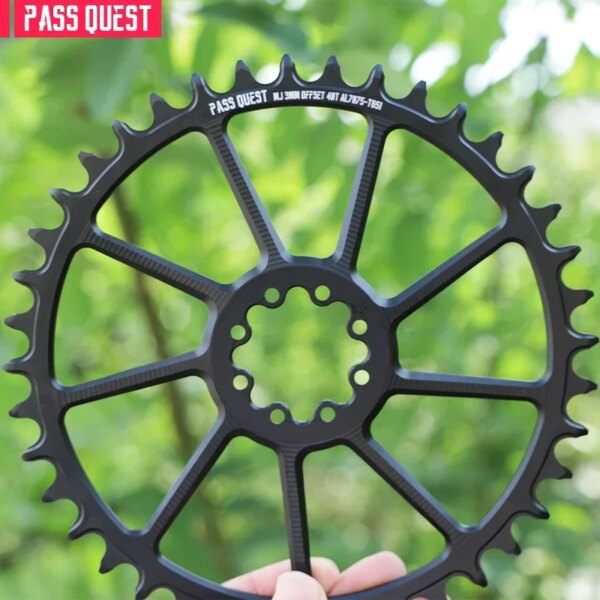 PASS QUEST-platos y bielas Magene de montaje directo, desplazamiento de 3mm, redondo, MTB, plato ancho estrecho, 40T, 42T, 44T, 46T, 48T