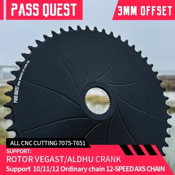 PASS QUEST AXS 12 velocidades 3mm manivela de montaje directo plato ancho estrecho 42/44/46/48/50/52/54T para cadena de bicicleta ALDHU AERO AXS