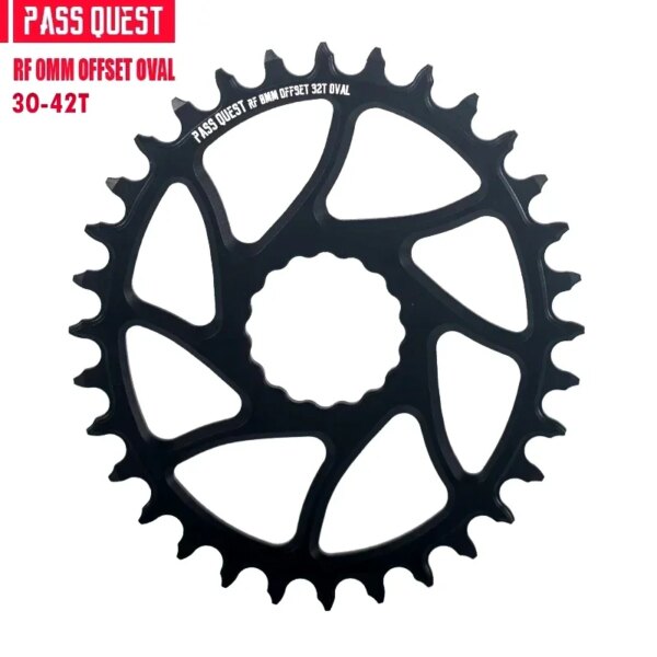 PASS QUEST RACEFACE Manivela 0mm Offset Plato de bicicleta Ancho Estrecho Rueda de cadena de montaje directo 30T-48T para RACEFACE/EASTON