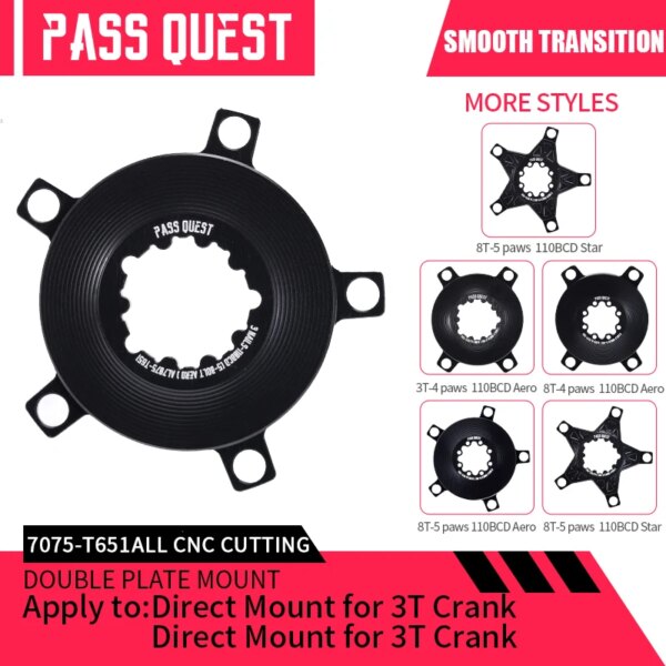 PASS QUEST disco garra dispositivo de potencia cinco garras 110/130BCD SRAM placa de presión manivela bicicleta de carretera montar en bicicleta