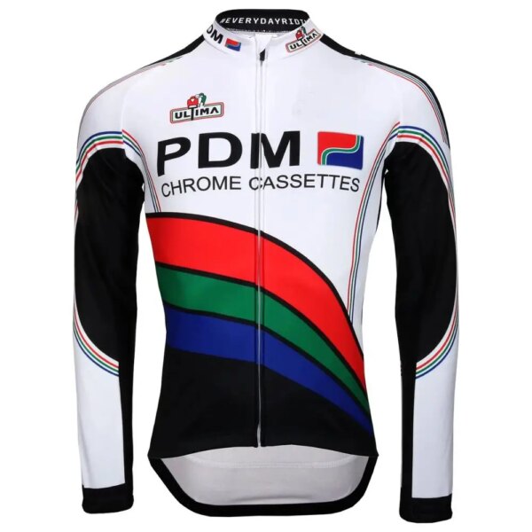 PDM Retro clásico hombres invierno polar Ciclismo Jerseys manga larga bicicleta de carreras Ropa Maillot Ropa Ciclismo