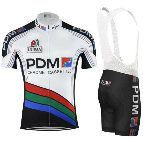 PDM equipo negro Retro clásico Ciclismo Jerseys conjunto bicicleta de carreras verano manga corta Ropa Kit Maillot Ropa Ciclismo