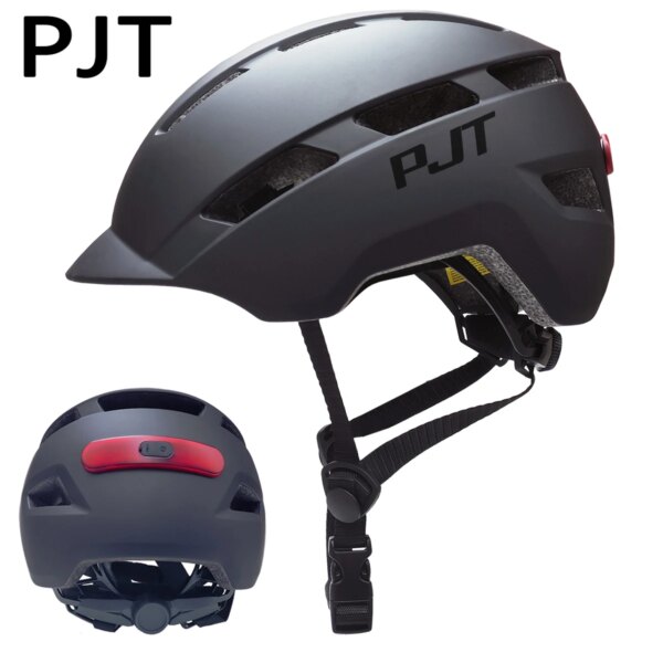 PJT bicicleta nueva casco USB recargable luz trasera en molde montaña Ciclismo de Carretera casco de bicicleta deportes sombrero seguro MTB ciclismo casco