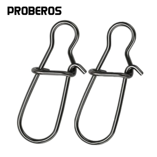 PRO BEROS 50 Uds broches de pesca Clip Lock alta resistencia fuerte acero inoxidable Duo Lock Snap cambio rápido señuelo aparejos