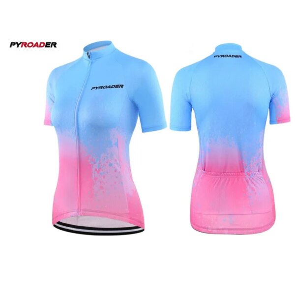 PYROADER®Camiseta de Ciclismo para mujer, camiseta de manga corta de alta calidad, camisetas transpirables de secado rápido para bicicleta MTB, tallas estadounidenses S-XL Ciclismo