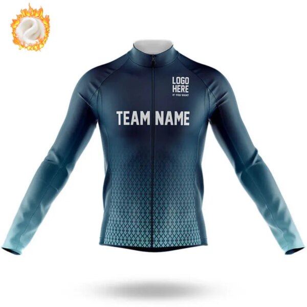 Jersey de ciclismo personalizado para hombre, chaqueta de manga larga de invierno, Jersey cálido para bicicleta de montaña, ropa personalizada con nombre del equipo