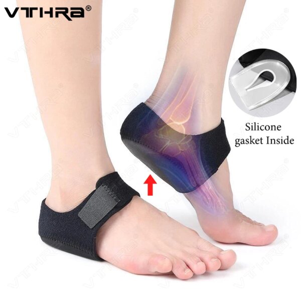 Protector de talón de silicona para fascitis Plantar, almohadillas para zapatos con absorción de impacto, calcetines de media yarda, plantillas para aliviar el dolor