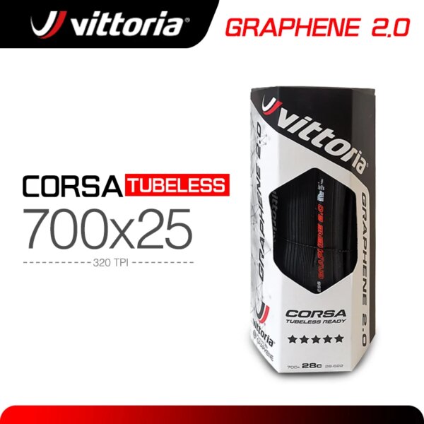 Neumático sin cámara Pneu Vittoria Corsa 700x25/28C grafeno 2,0, neumático para bicicleta de carretera, neumáticos TUBELESS READY 700