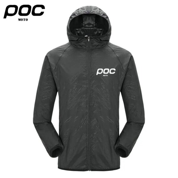 Poliéster negro MOTO POC ciclismo impermeable MTB chaquetas cortavientos para bicicleta verano al aire libre Anti-UV chaqueta de ciclismo ropa de bicicleta