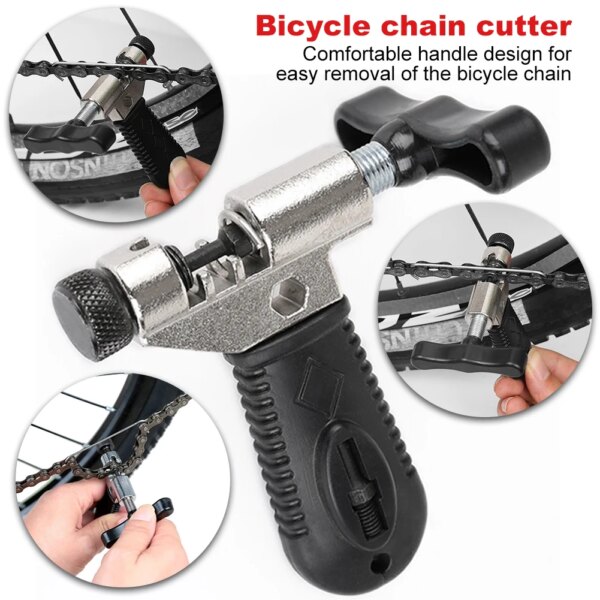 Herramienta portátil para quitar cadena de bicicleta, partidor de cadena de bicicleta de montaña negro, divisor, mango de bicicleta, cortador de cadena, herramienta de reparación de bicicletas