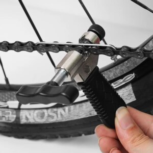 Herramienta portátil para quitar cadena de bicicleta, herramienta divisora ​​de eslabones de acero para bicicleta de montaña, herramienta de reparación de ciclismo, color negro