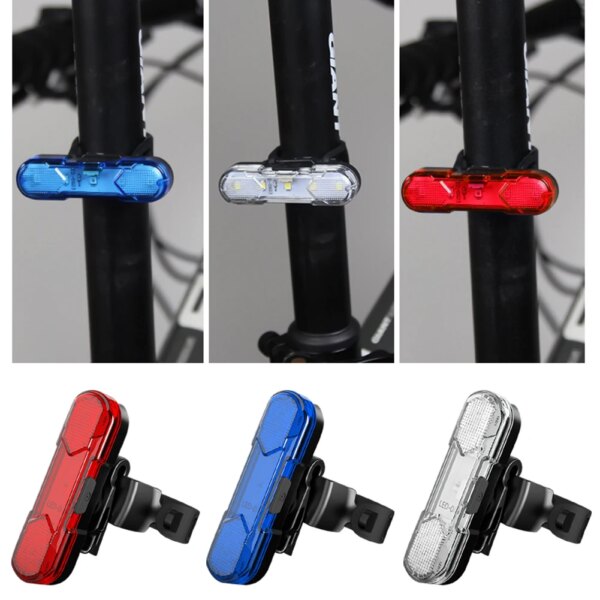 Luz portátil para bicicleta de montaña, luz LED resistente al agua, luz trasera recargable para bicicleta, luz de advertencia de seguridad