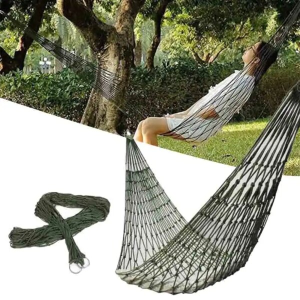 Hamaca portátil para deportes al aire libre, hamaca para acampar al aire libre, red de malla para jardín, playa, patio, viaje, jardín, columpio, cama colgante