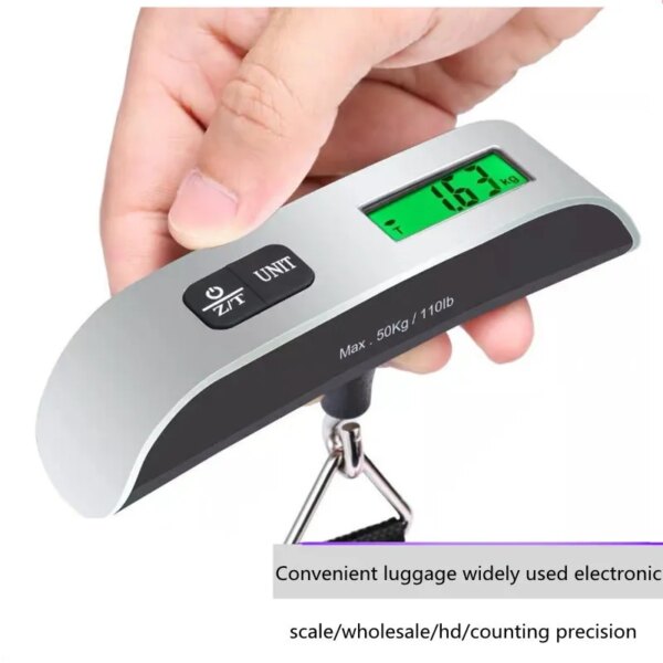 Báscula portátil con pantalla LCD Digital, equipaje electrónico de 110lb/50kg, Maleta colgante, pesa de viaje, bolsa de equipaje, balanza de peso