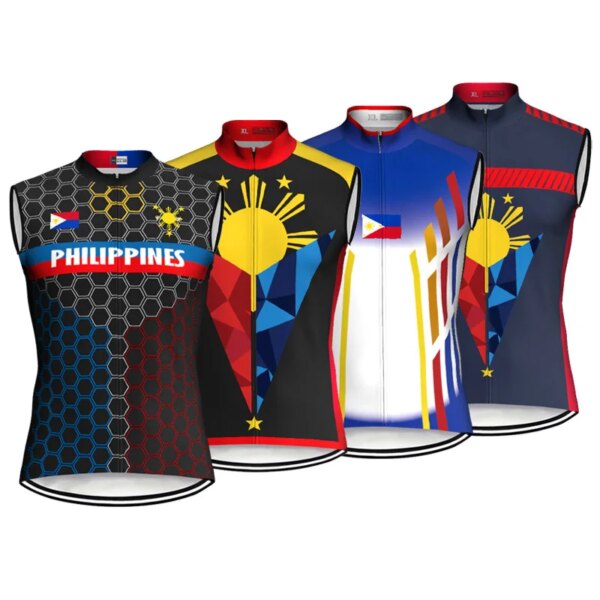 Chaleco de ciclismo profesional, camiseta de Filipinas, camiseta de bicicleta sin mangas, ropa deportiva, bicicleta de carretera, motocross, camiseta sin mangas, camiseta de bolsillo