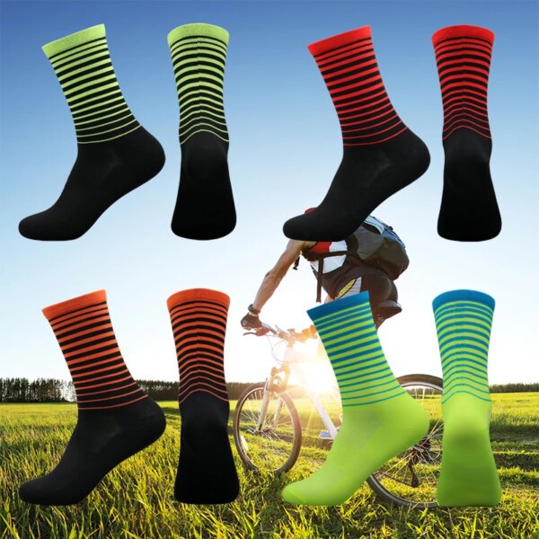 Calcetines de ciclismo profesionales para hombre y mujer, medias transpirables para bicicleta de carretera, deportes al aire libre, carreras deporte, alta calidad