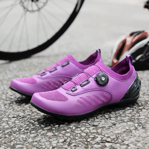 Zapatos profesionales para bicicleta de carretera para hombre y mujer, zapatillas antideslizantes para exteriores, zapatillas de ciclismo de velocidad, zapatos planos para bicicleta, 2024