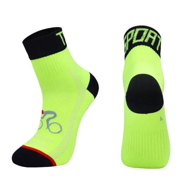 Calcetines de ciclismo profesionales de media pantorrilla, calcetines transpirables de secado rápido absorbentes para el sudor, calcetines de ciclismo de verano para hombres