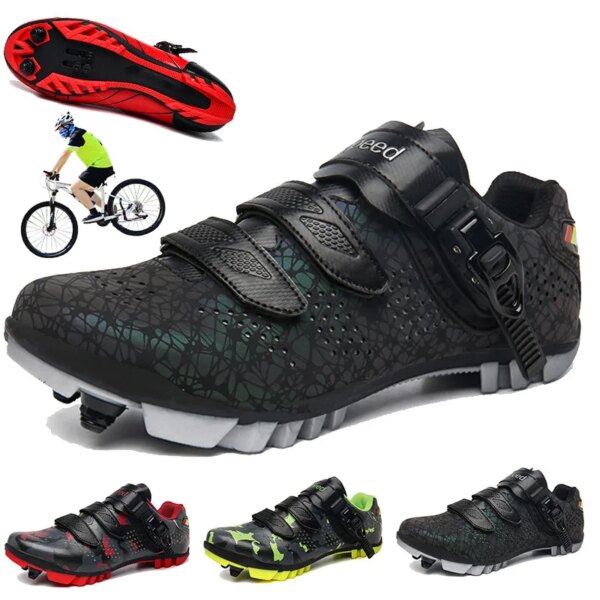 Zapatos profesionales para bicicleta de montaña, zapatillas de ciclismo MTB para hombre y mujer, calzado deportivo para carreras de velocidad en carretera