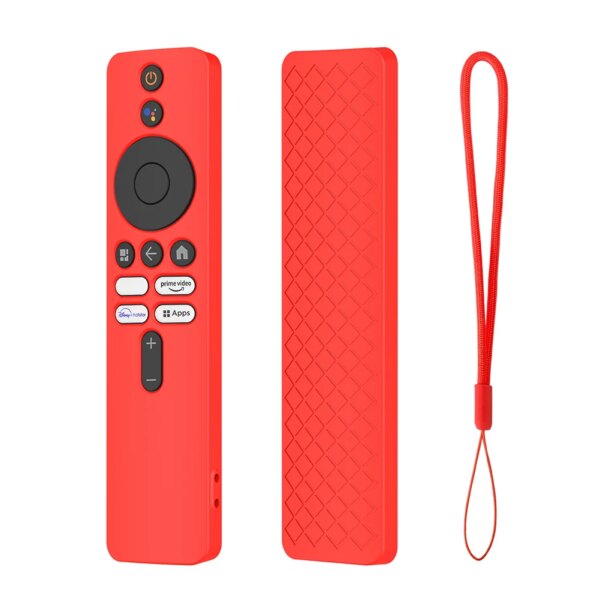 Funda protectora de silicona para mando a distancia, accesorios antideslizantes a prueba de golpes con cordón para Xiaomi 4K TV MiBoX 2.ª generación