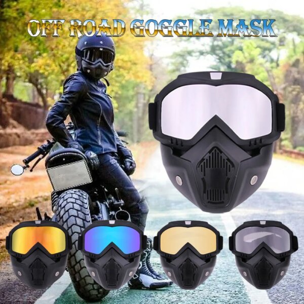 Mascarilla protectora para motocicleta, gafas tácticas de cara completa extraíbles para casco de motocicleta, gafas para montar en Motocross, accesorios para motocicleta