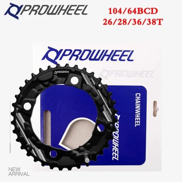 Prowheel 104/64BCD plato de bicicleta de montaña 10S 11S rueda de cadena de bicicleta de doble velocidad 26T 28T 36T 38T corona de bicicleta de montaña estrella de bicicleta