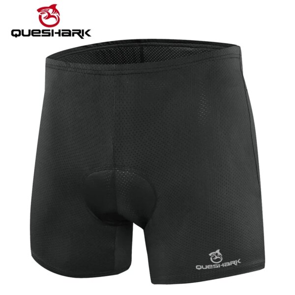 QUESHARK-ropa interior de ciclismo para hombre, pantalones cortos acolchados de Gel 3D a prueba de golpes para montaña, MTB, bicicleta de carretera y deporte