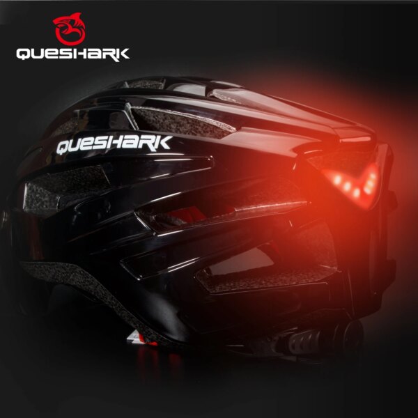 QUESHARK hombres mujeres ultraligero ciclismo casco Led luz trasera MTB bicicleta de carretera motociclismo extraíble lente de gran tamaño QE120