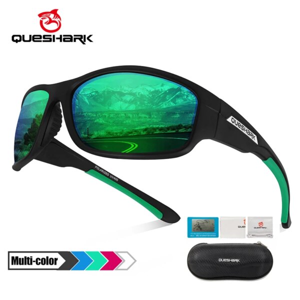 QUESHARK-gafas de sol polarizadas para ciclismo para hombre y mujer, lentes deportivas para ciclismo de montaña o de carretera, QE22N