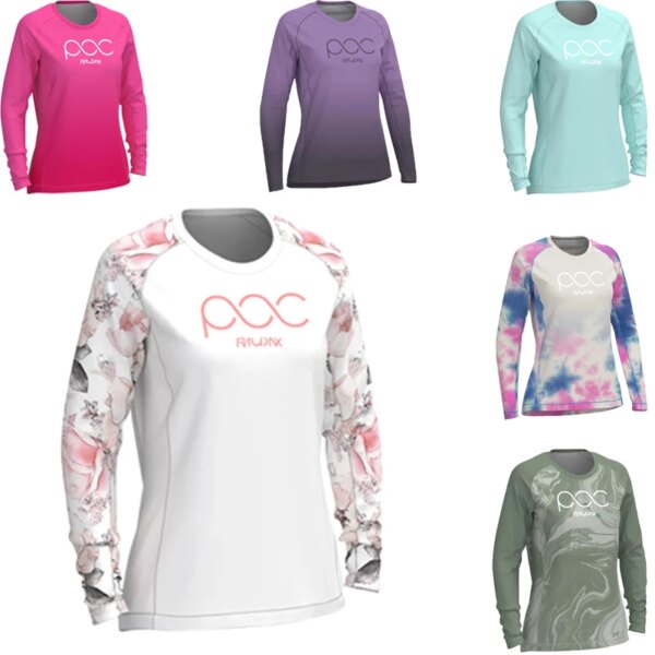 RAUDAX POC nueva camiseta de ciclismo de otoño para mujer transpirable ciclismo manga larga MTB bicicleta Jersey para descensos primavera ciclismo sudadera