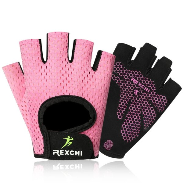 REXCHI guantes de entrenamiento deportivo de medio dedo antideslizantes y transpirables guantes de Fitness guantes de ciclismo al aire libre equipo de protección para deportes de interior