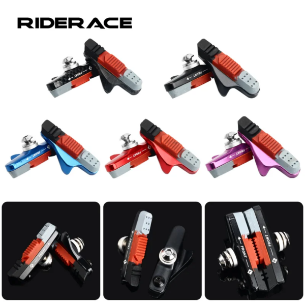 RIDERACE-pastillas de freno de bicicleta para llanta C, freno CNC, soporte de freno en V, zapatos, bloque de goma, accesorios duraderos para ciclismo de carretera