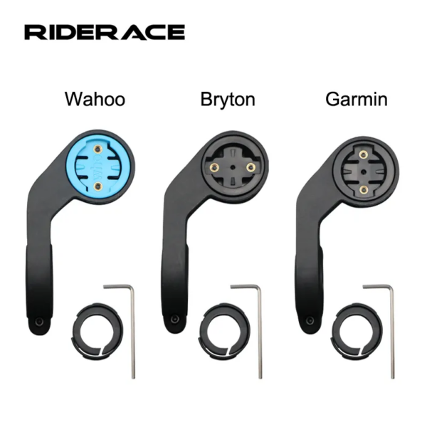 RIDERACE-Soporte de ordenador para bicicleta, Manillar de bicicleta de montaña de plástico, odómetro, cronómetro, Garmin, bryton, wahoo, piezas de ciclismo