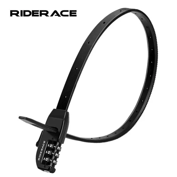 RIDERACE Contraseña Tie Lock Multiusos Bicicleta Scooter Eléctrico Motocicleta Portátil Antirrobo 3 Dígitos Candado para Casco de Bicicleta Negro