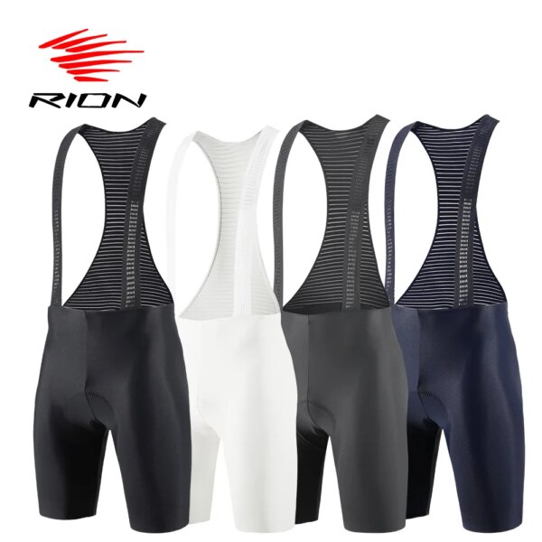 RION-pantalones cortos con pechera para ciclismo para hombre, mallas acolchadas para bicicleta de carretera y de montaña, mono sin costuras, ropa para bicicleta de larga distancia 6H 8H