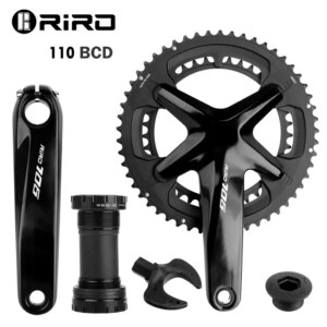 RIRO 706 bielas integradas para bicicleta de carretera 110BCD 170mm 50-34T/53-39T, piñones dobles, rueda dentada hueca para bicicleta de carretera