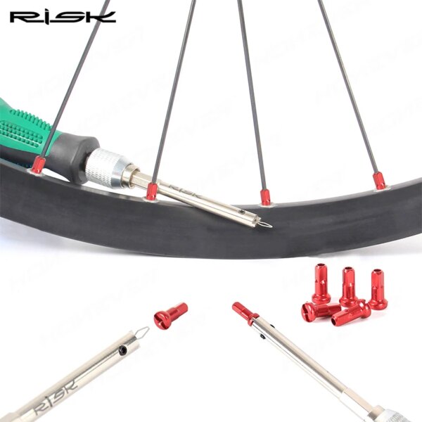 RISK-destornillador de llanta de bicicleta, anillo de rueda, tapa de radios, extracción, instalación, llave de conexión, herramienta de reparación, piezas de ciclismo