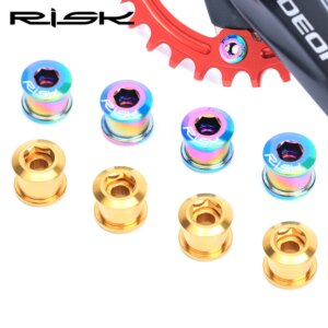 Marca RISK MTB bicicleta de carretera titanio anillo único perno piezas de ciclismo manivela de bicicleta CNC tornillos de brazo anillo de cadena perno de rueda