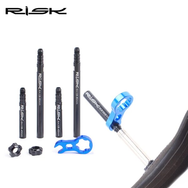 Extensor de válvula de bicicleta de carretera RISK, adaptador de núcleo de tapa de válvula Presta francesa extraíble integrada de 45/80mm, varilla de extensión de neumático interno