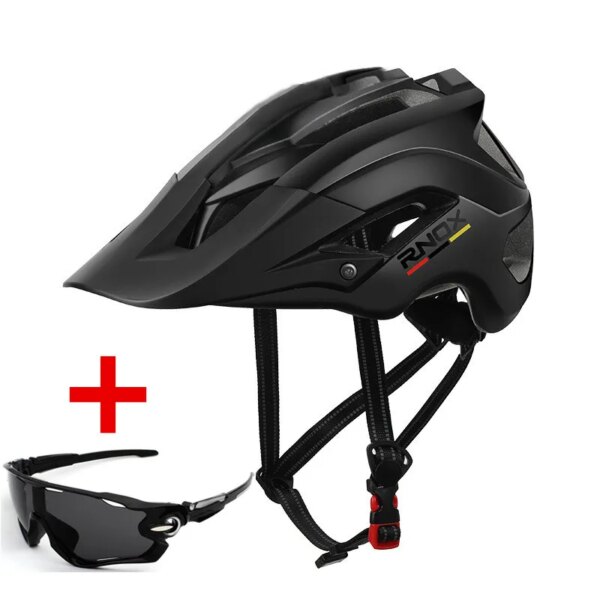 Casco de bicicleta deportivo RNOX All Mountain MTB con ala, casco de ciclismo para hombres y mujeres, casco de bicicleta de seguridad perfecto en molde