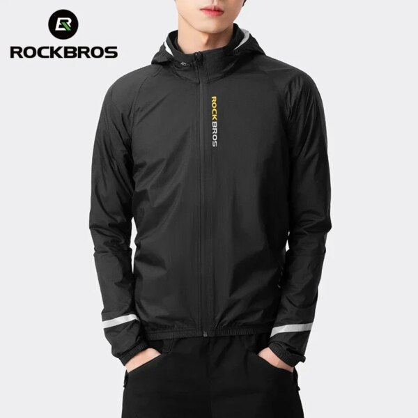 ROCKBROS-Chaquetas de ciclismo para hombre y mujer, abrigo impermeable y transpirable para montar en bicicleta, chaquetas reflectantes para el viento, ropa de ciclismo