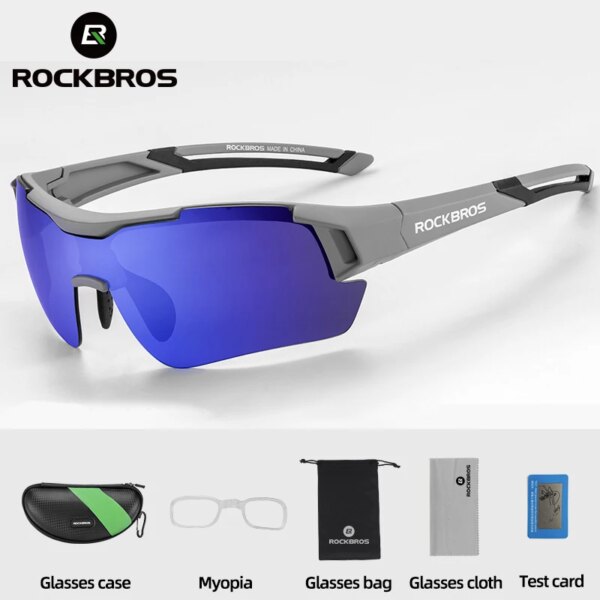 ROCKBROS-gafas fotocromáticas polarizadas para bicicleta, lentes de sol para bicicleta UV400, montura para miopía Unisex, gafas de Ciclismo de Carretera MTB